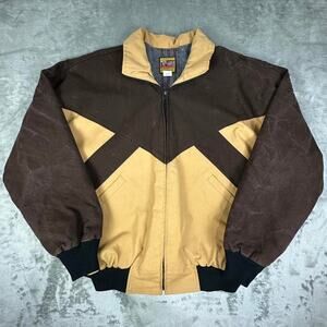 Rare Vintage 90’s Bee-Wild Blanket Lined Brown/Tan Canvas Jacket Size XL